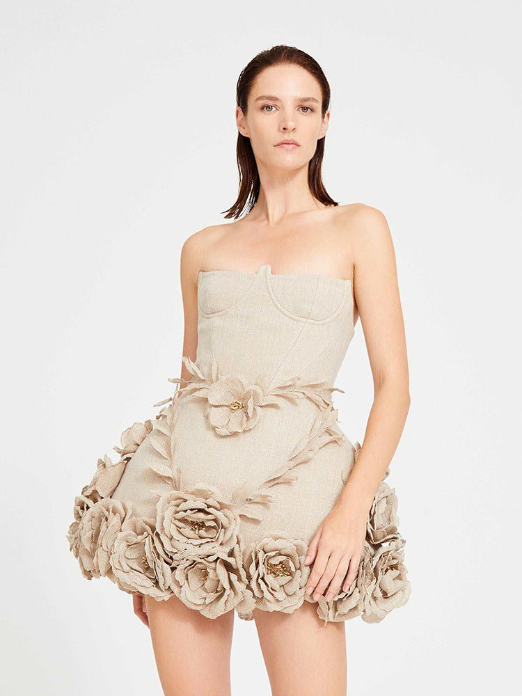 Analeigh Strapless Floral Mini Dress [OH6JA7RI]