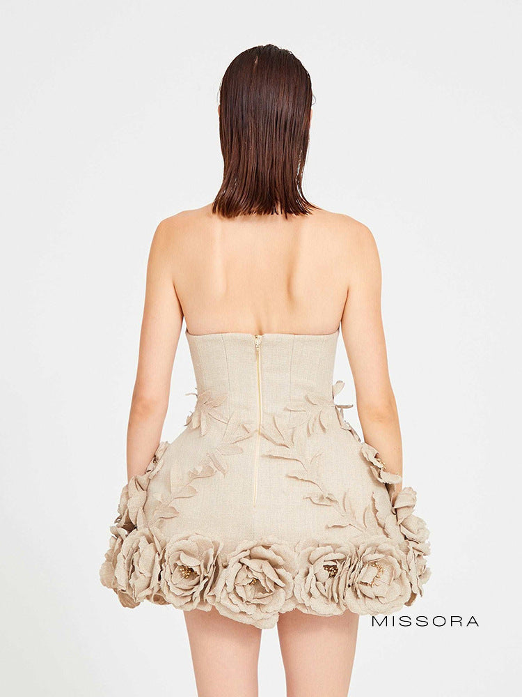 Analeigh Strapless Floral Mini Dress [2BGC35BY]