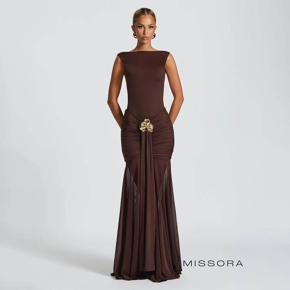 Aniyah Ruched Mesh Elbise [16BP622P]