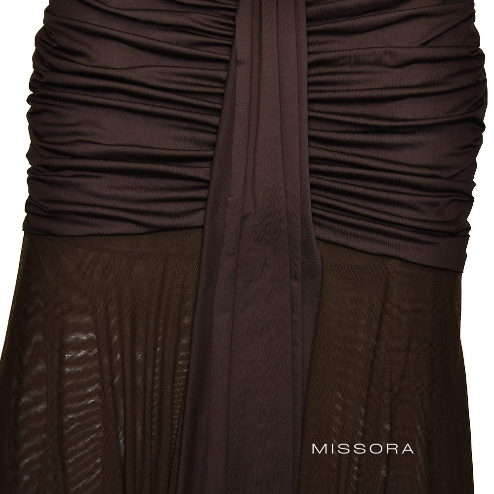 Aniyah Ruched Mesh Elbise [Q71IUD94]