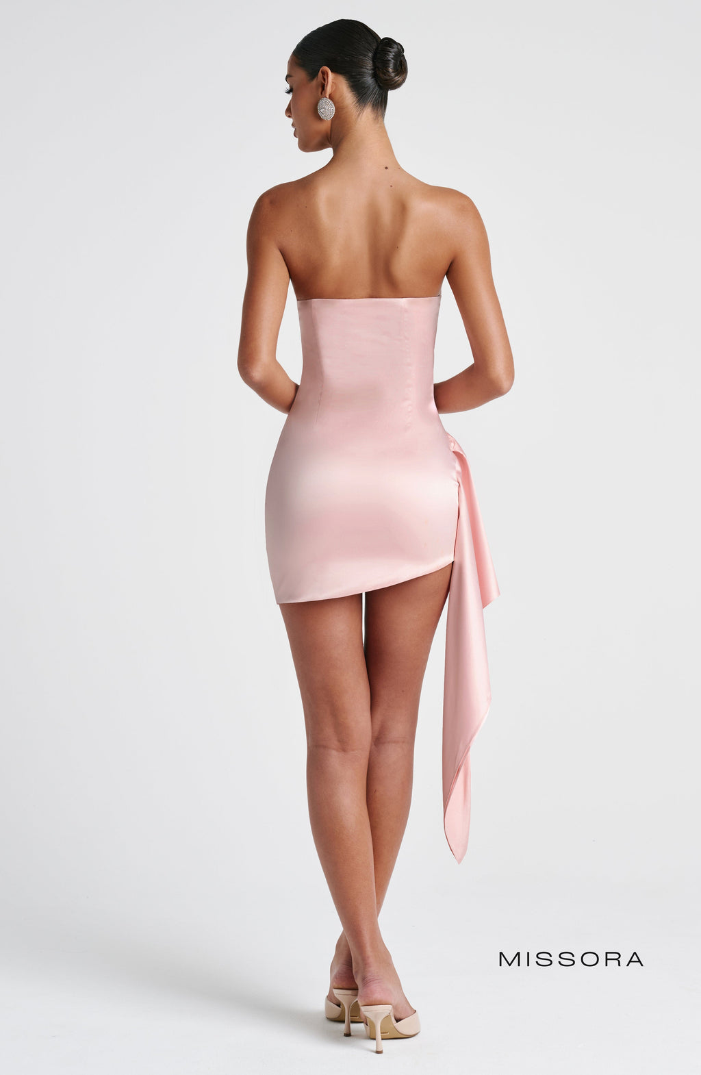Missora Apryl Draped Satin Mini Dress