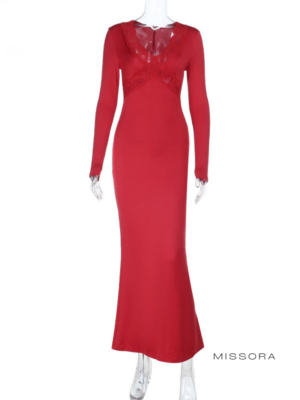 Aries Dantel Detaylı Midi Elbise [J09RFEAF]