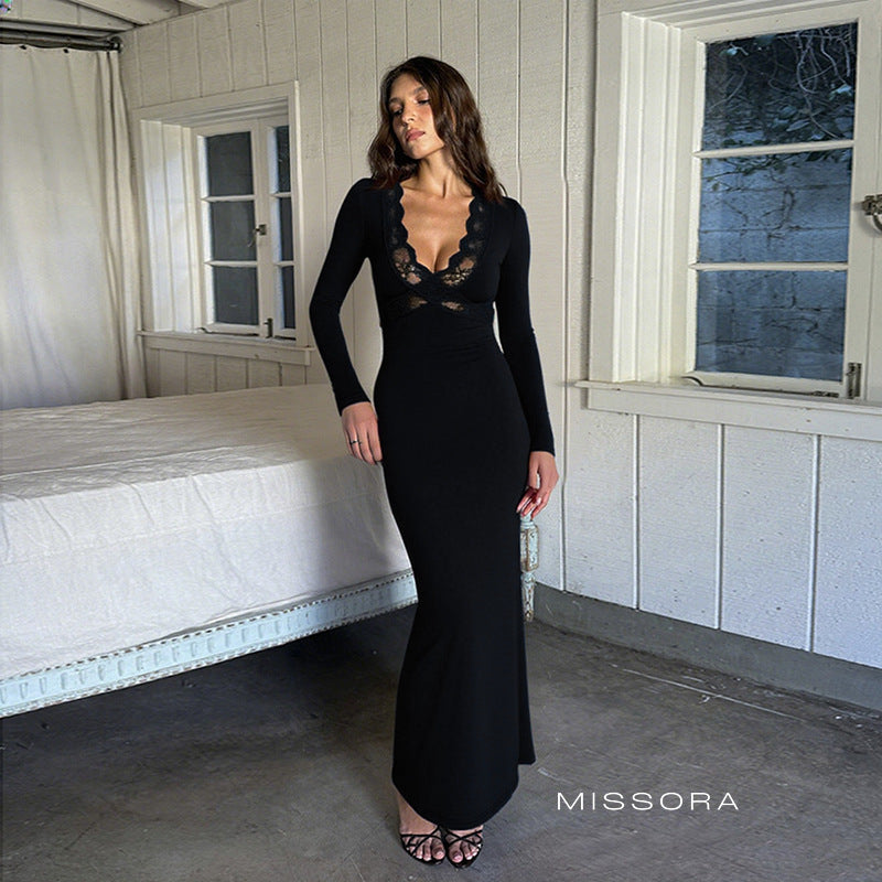 Aries Dantel Detaylı Midi Elbise [0B9EUGO9]