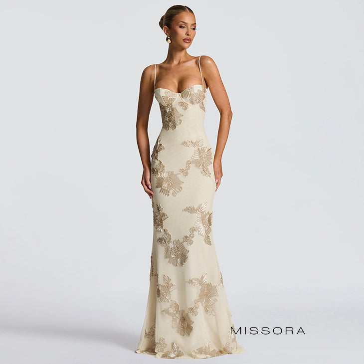 Ashlynne Backless Floral Mermaid Dress [HWYWGYZ0]