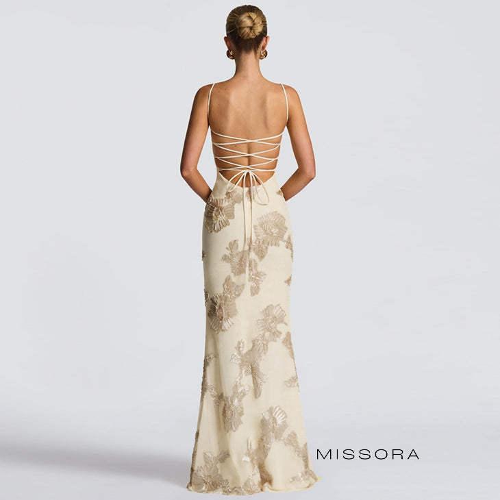 Ashlynne Backless Floral Mermaid Dress [KDT9MKRR]