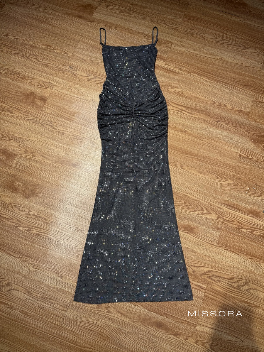 Asiya Işıltılı Sırt Bağlamalı Elbise [NC07UJ3K]