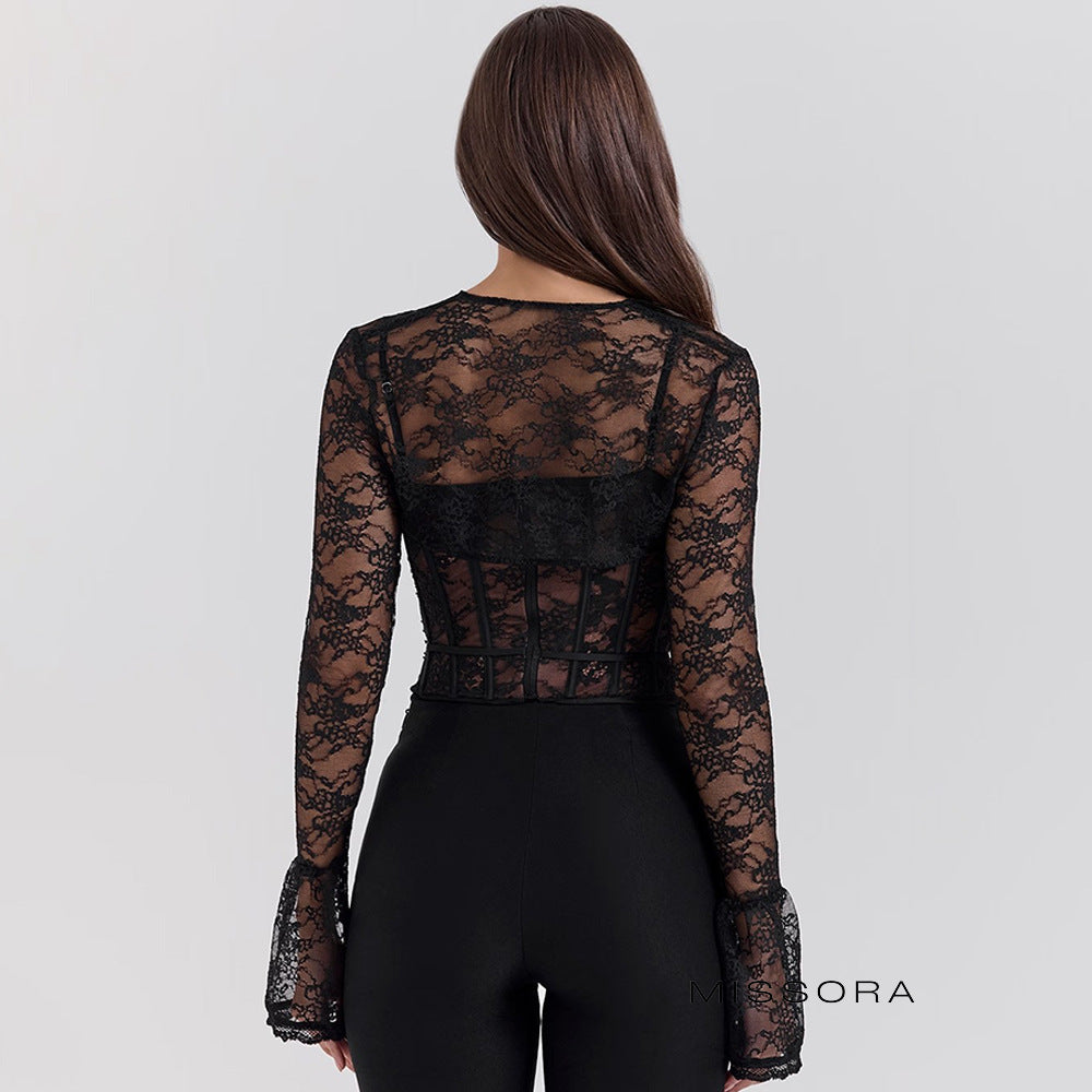 Atlas Transparan Balenli Bluz Takım [JQAQRBSA]