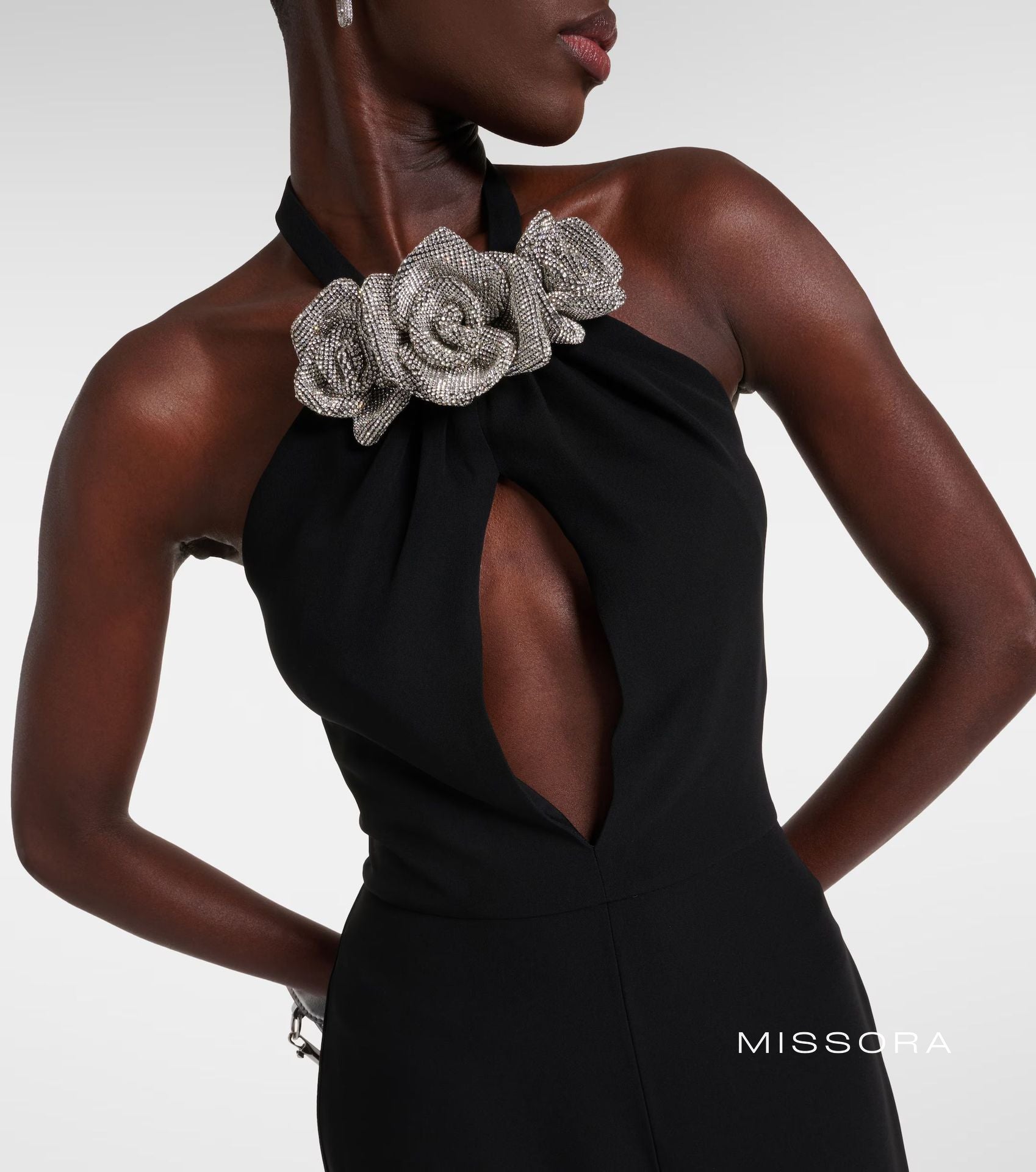 Aurianna Çiçek Detaylı Halter Maxi Elbise [6RLNSOQA]