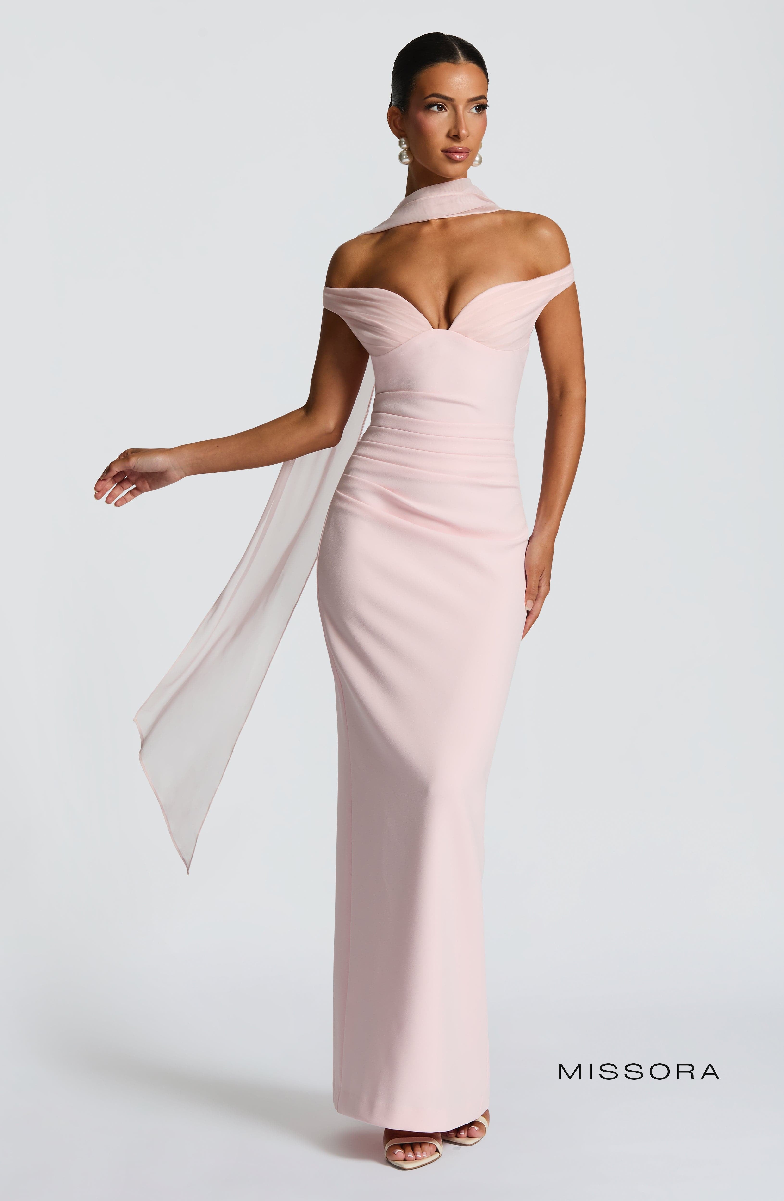 Missora Averiana Bardot Tulle Maxi Dress