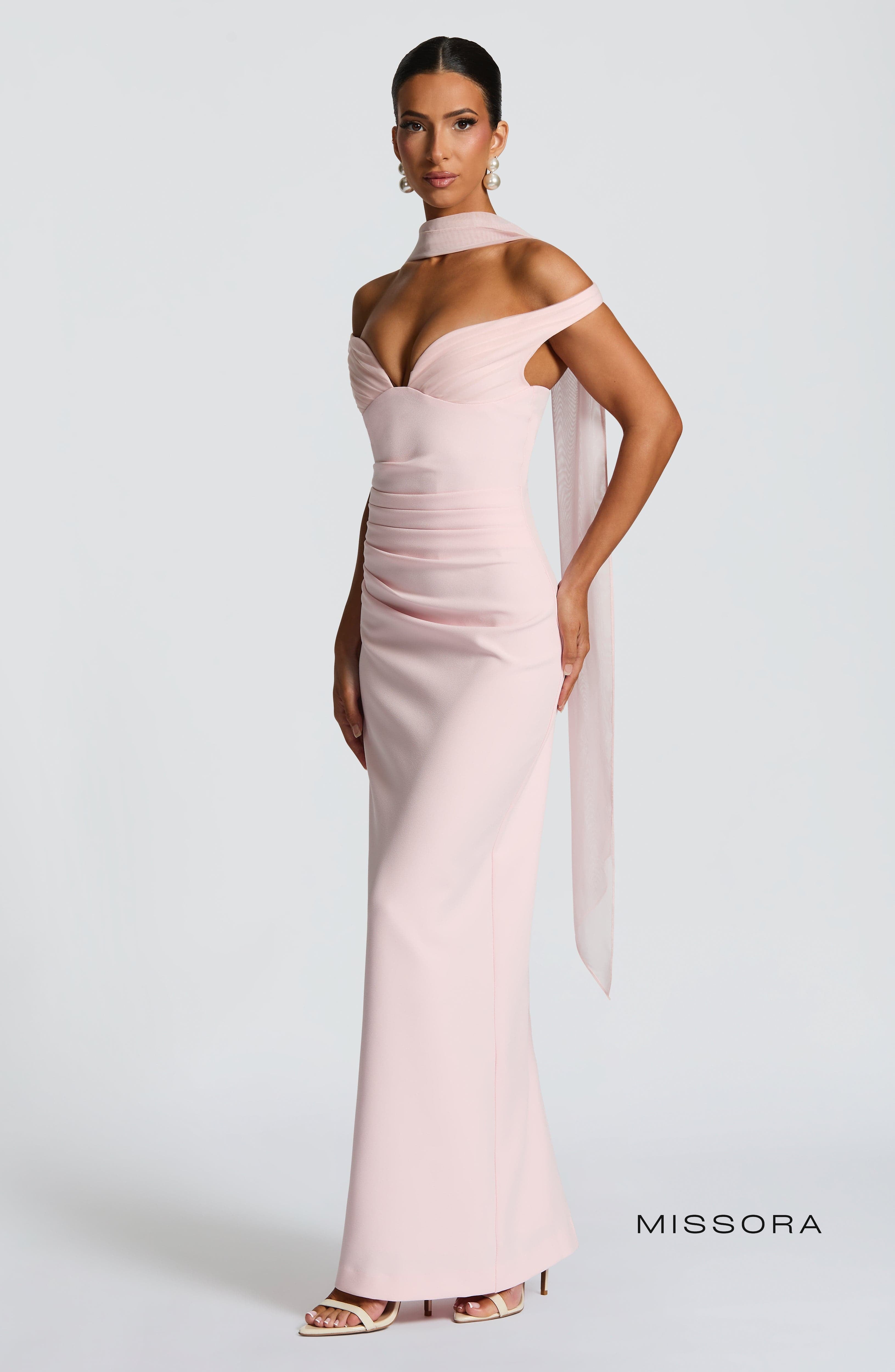 Missora Averiana Bardot Tulle Maxi Dress