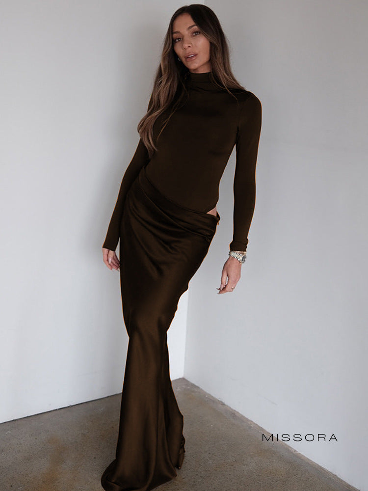 Aylani Saten Pileli Etek Takımı [MRW0HJRY]