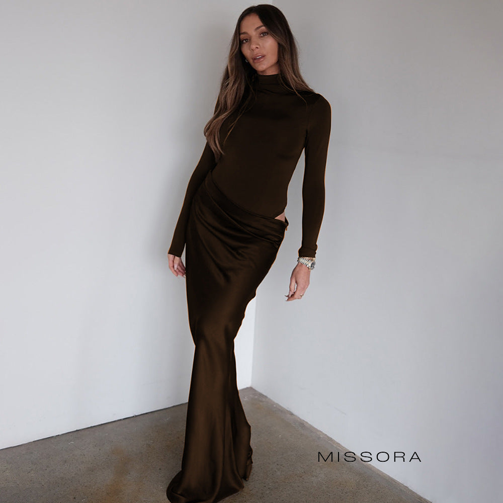 Aylani Saten Pileli Etek Takımı [ZNUDNUGY]