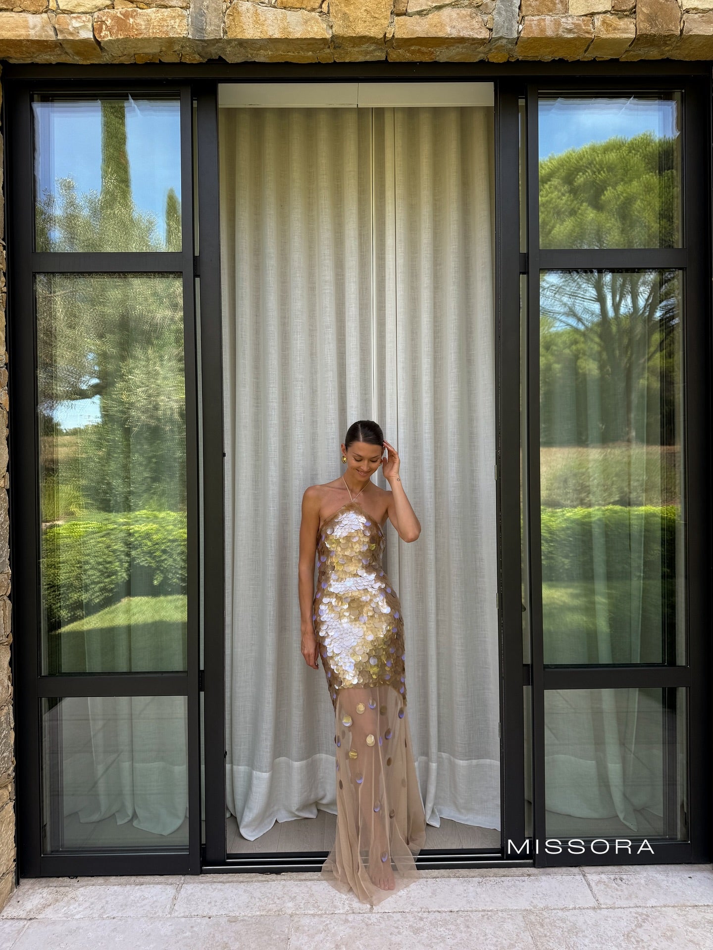 Beau Halter Payetli Balık Elbise [YTZNJ52G]