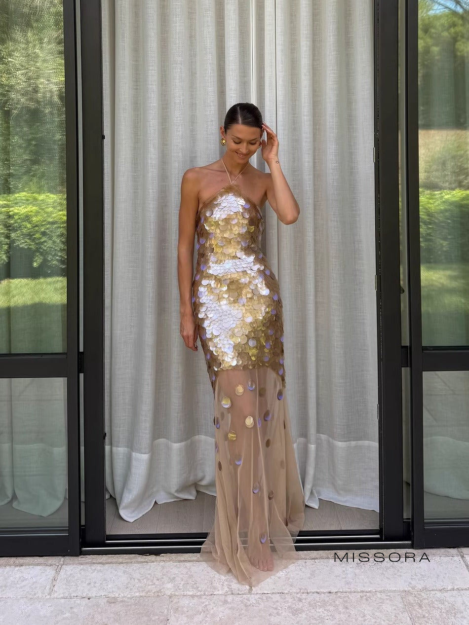 Beau Halter Payetli Balık Elbise [6UR27VXJ]