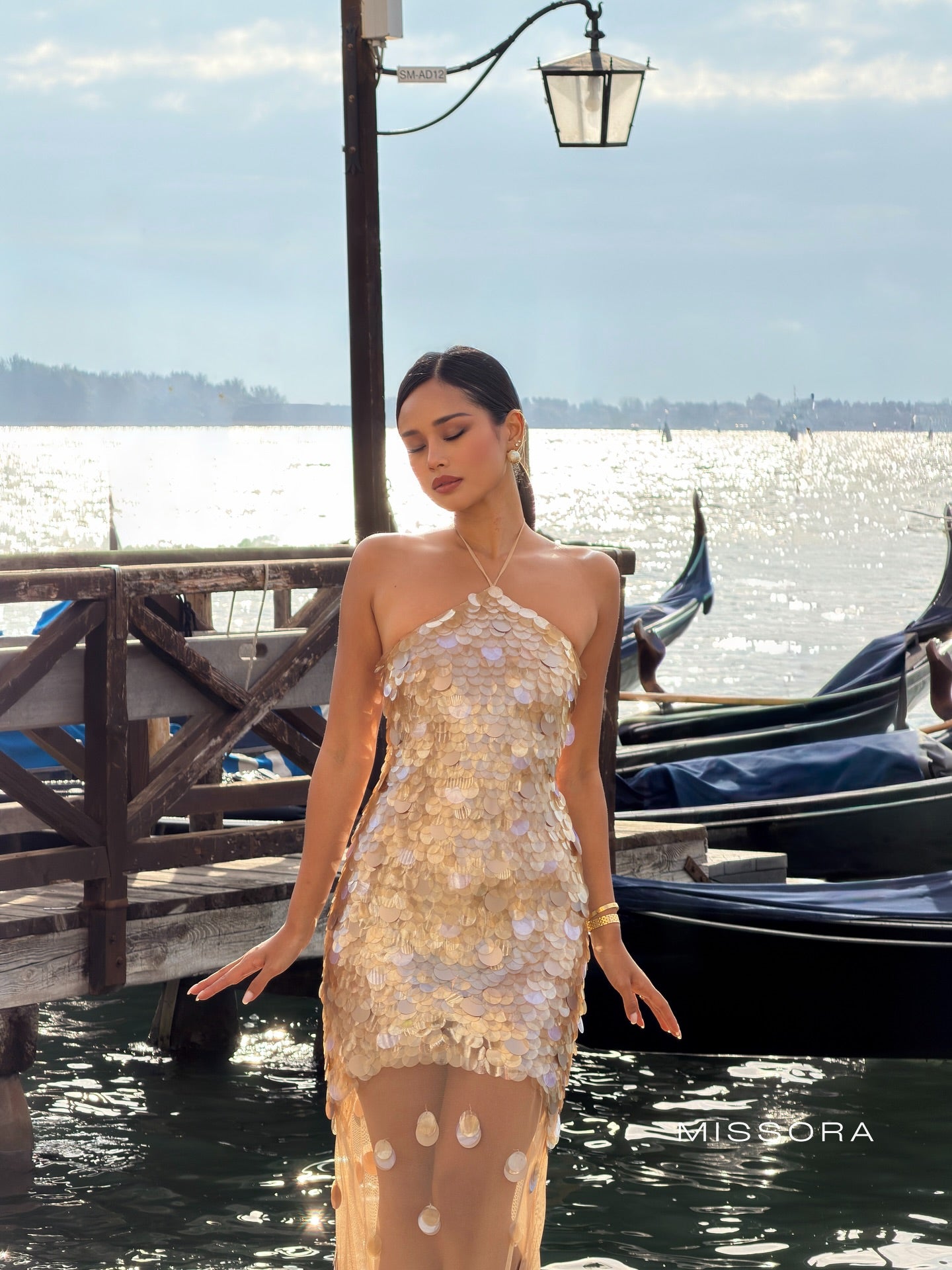 Beau Halter Payetli Balık Elbise [KUQ7JU2V]