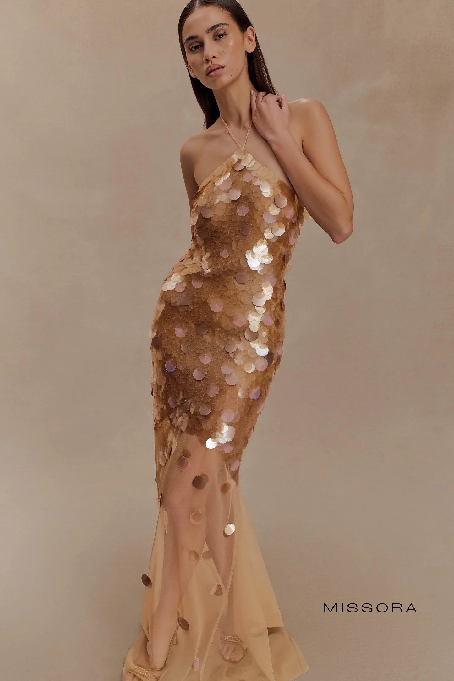 Beau Halter Payetli Balık Elbise [Y4K1P29M]