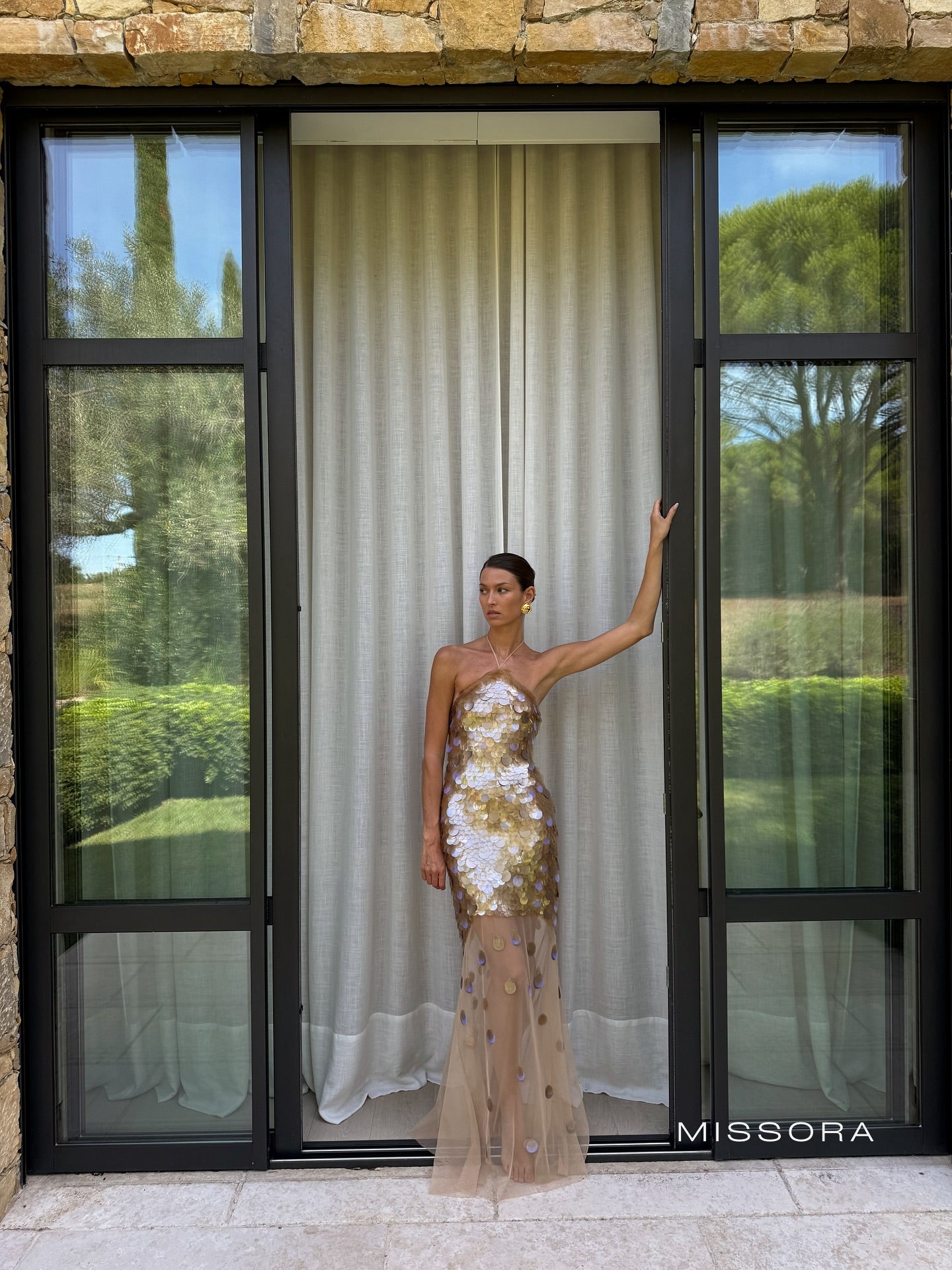 Beau Halter Payetli Balık Elbise [5ETNEQS3]