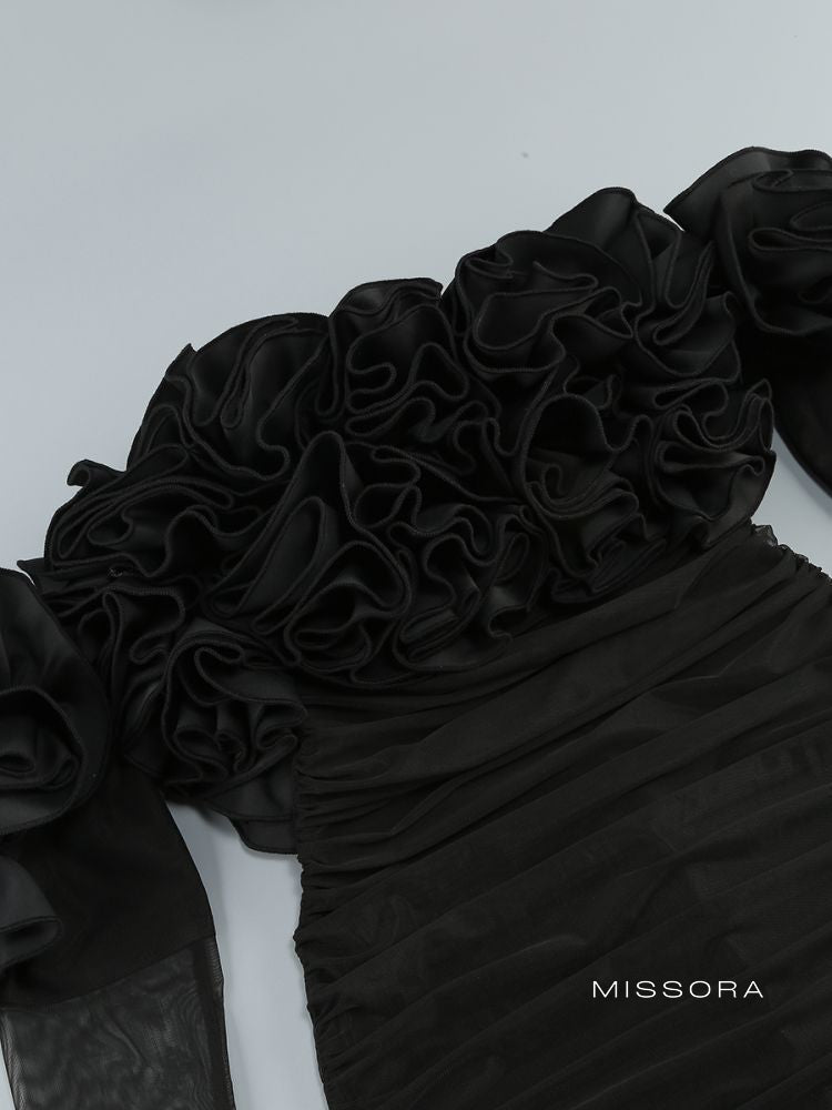 Blakely Straplez Çiçekli File Elbise [SCLT9WFJ]