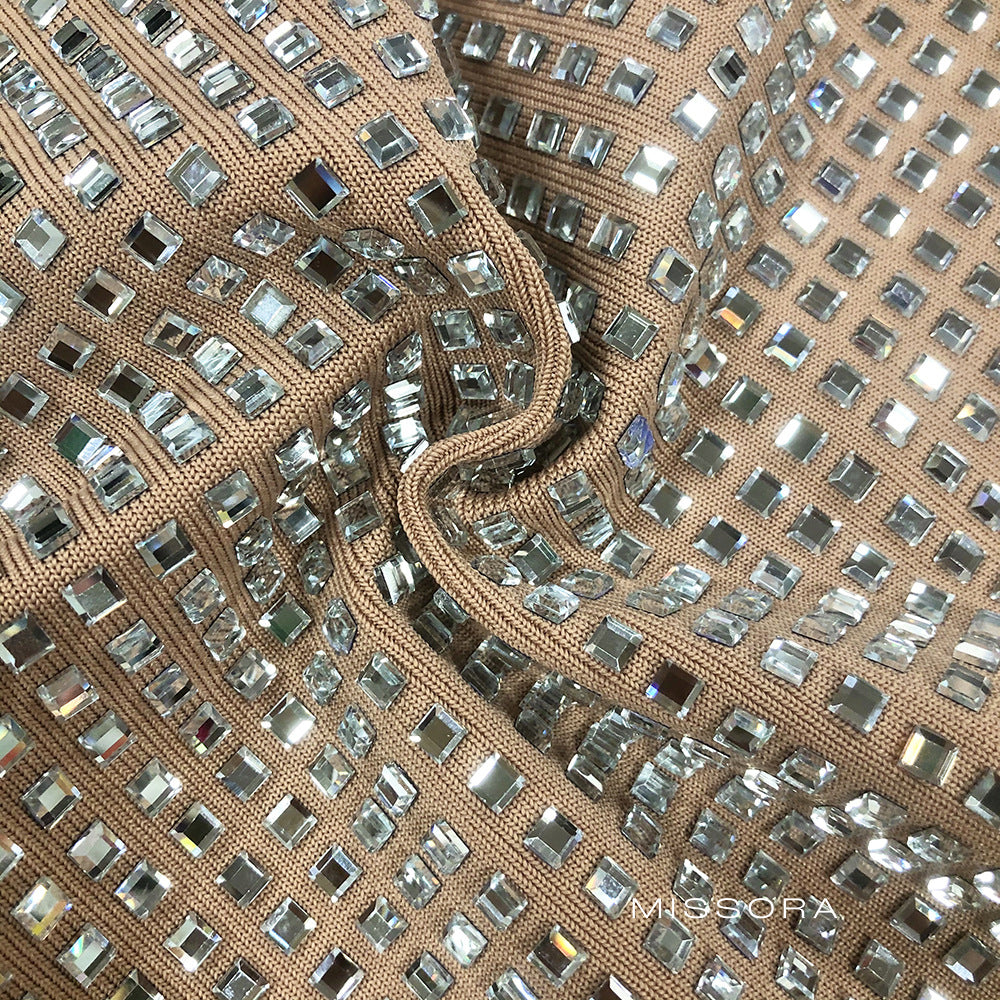 Bo Taşlı Straplez Maksi Elbise [9291NIVG]