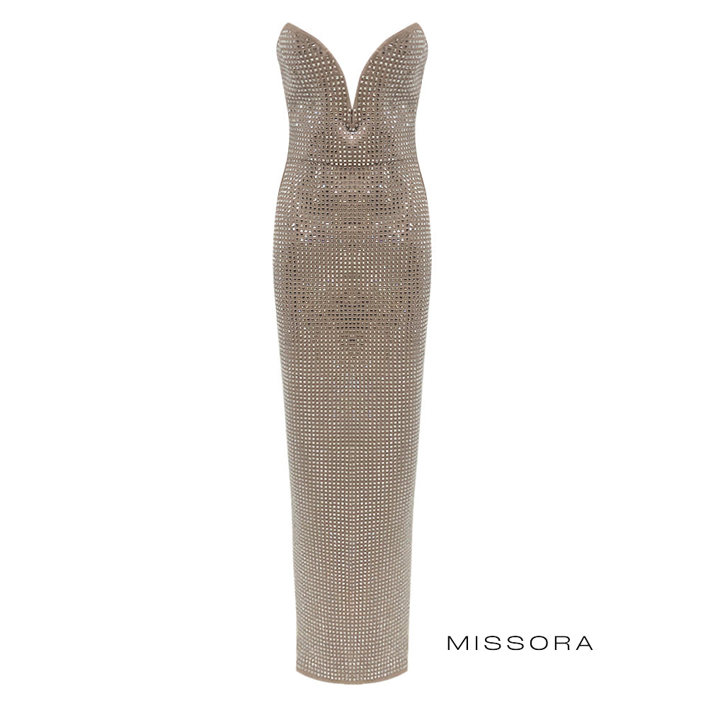 Bo Taşlı Straplez Maksi Elbise [K5HYWUTH]