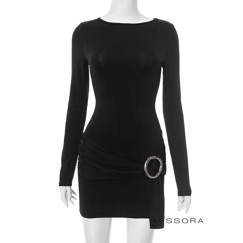 Bostyn Metal Detaylı Mini Elbise [TPLYCC8E]