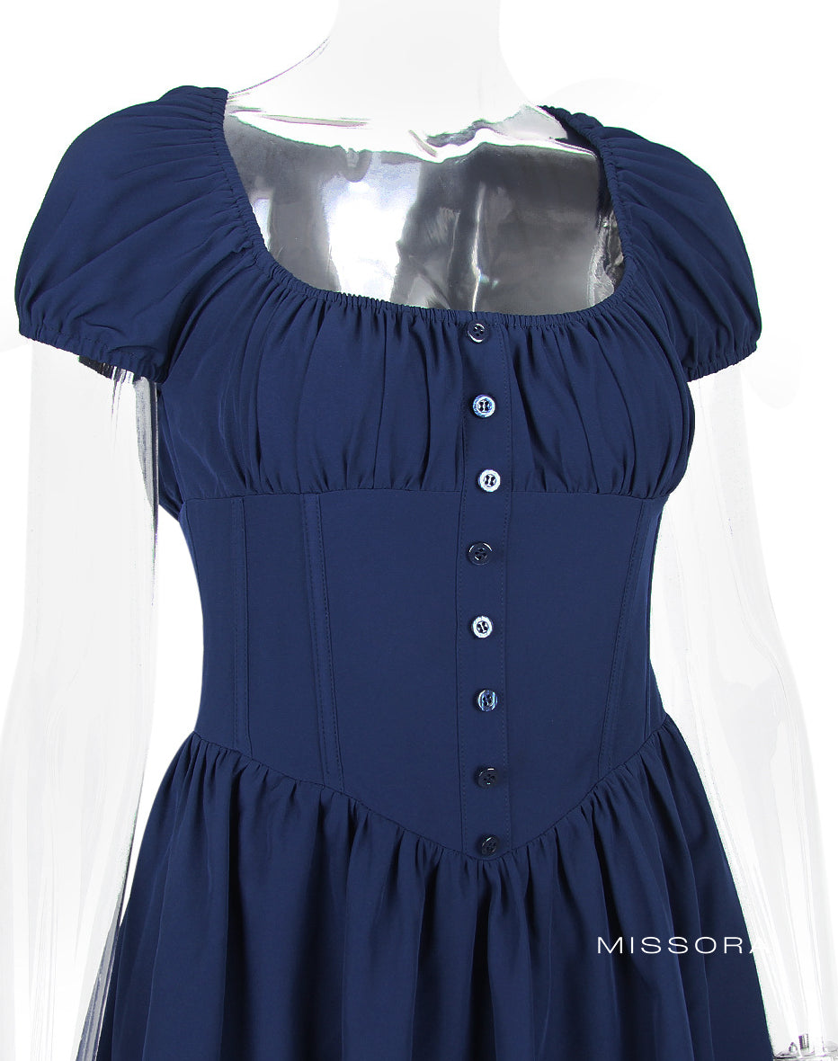 Bridgette Balon Kollu Mini Elbise [VEM0NNBS]