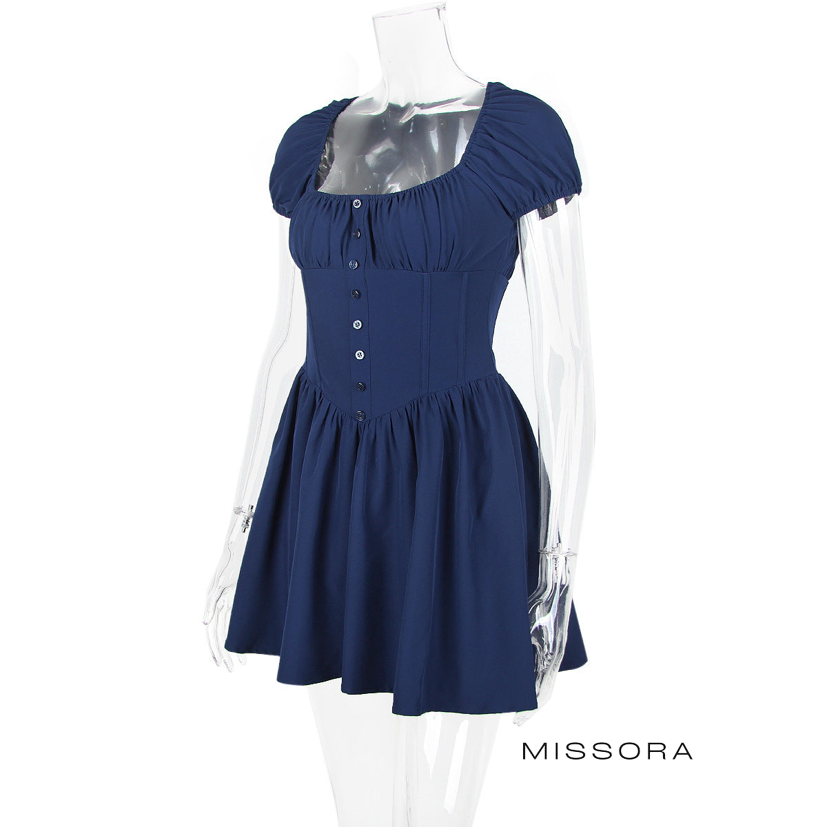 Bridgette Balon Kollu Mini Elbise [S932THX8]