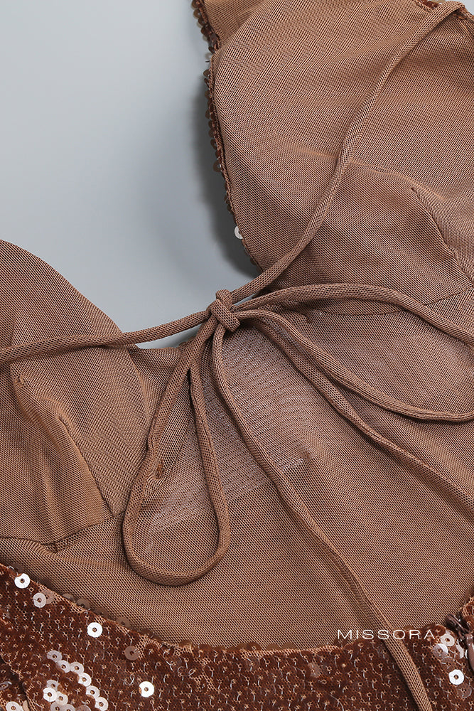 Missora Brilee Bronz Payetli Abiye Elbise | S073V-1 | S073V-2 | S073V-3