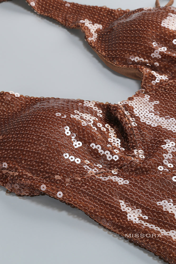 Missora Brilee Bronz Payetli Abiye Elbise | S073V-1 | S073V-2 | S073V-3