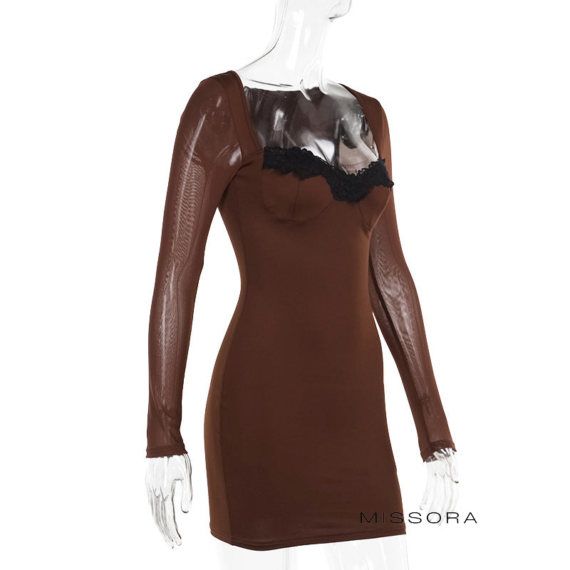 Brylei Dantelli Bodycon Elbise [C4FLTCZK]