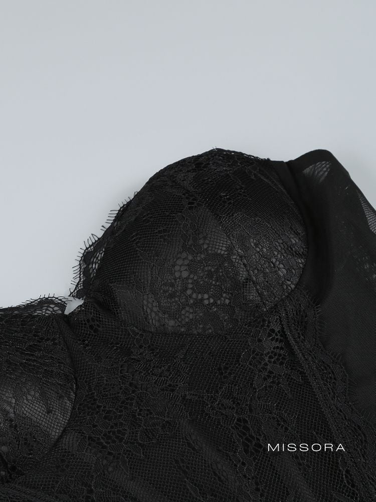 Cambrie Straplez Fırfırlı Elbise [EJMDKGVJ]