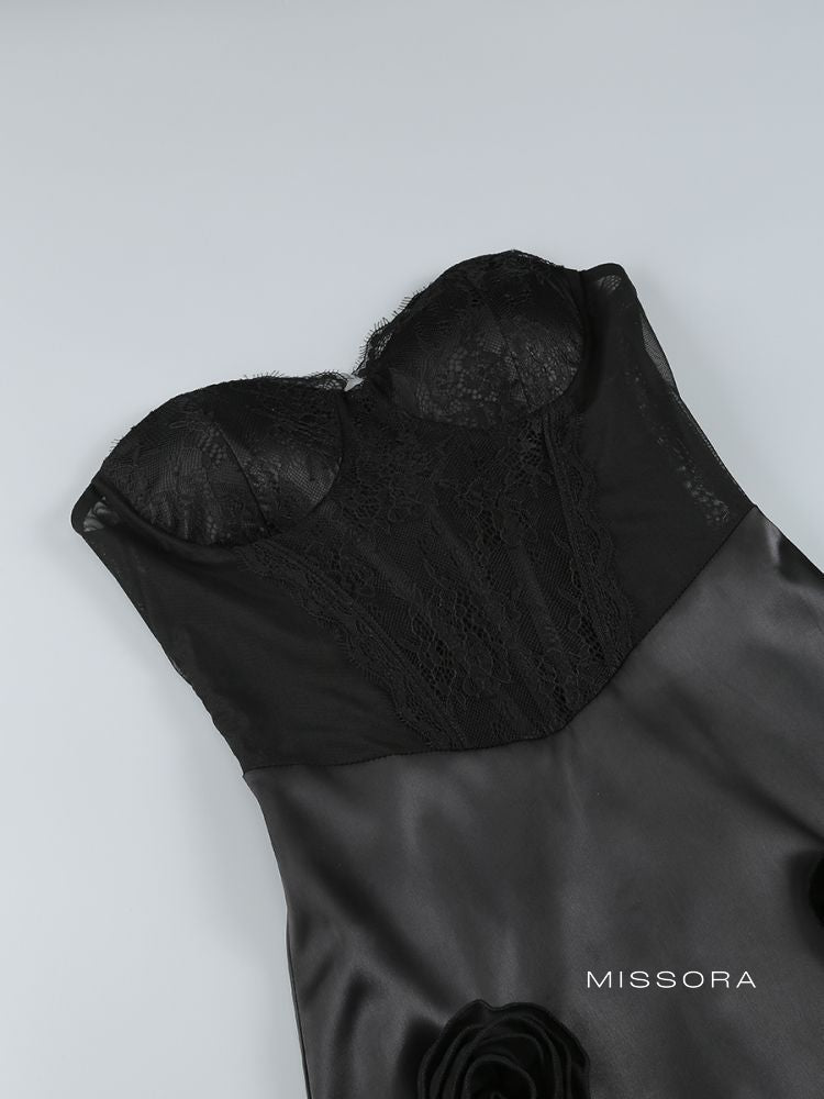 Cambrie Straplez Fırfırlı Elbise [KXLK5EDL]