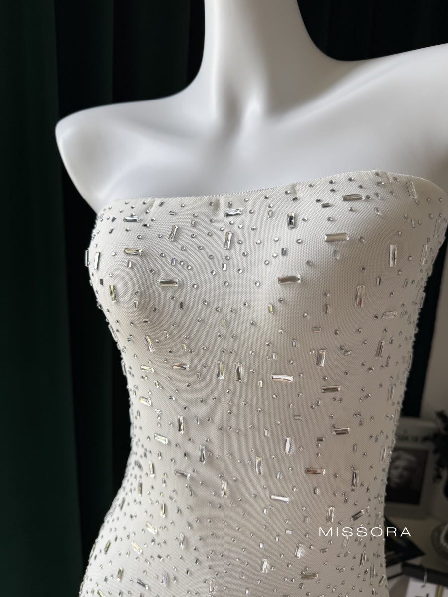 Caylie Işıltılı Straplez Midi Elbise [D3TUN46I]