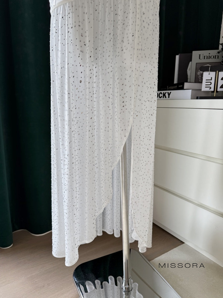 Caylie Işıltılı Straplez Midi Elbise [RW1QHQRP]