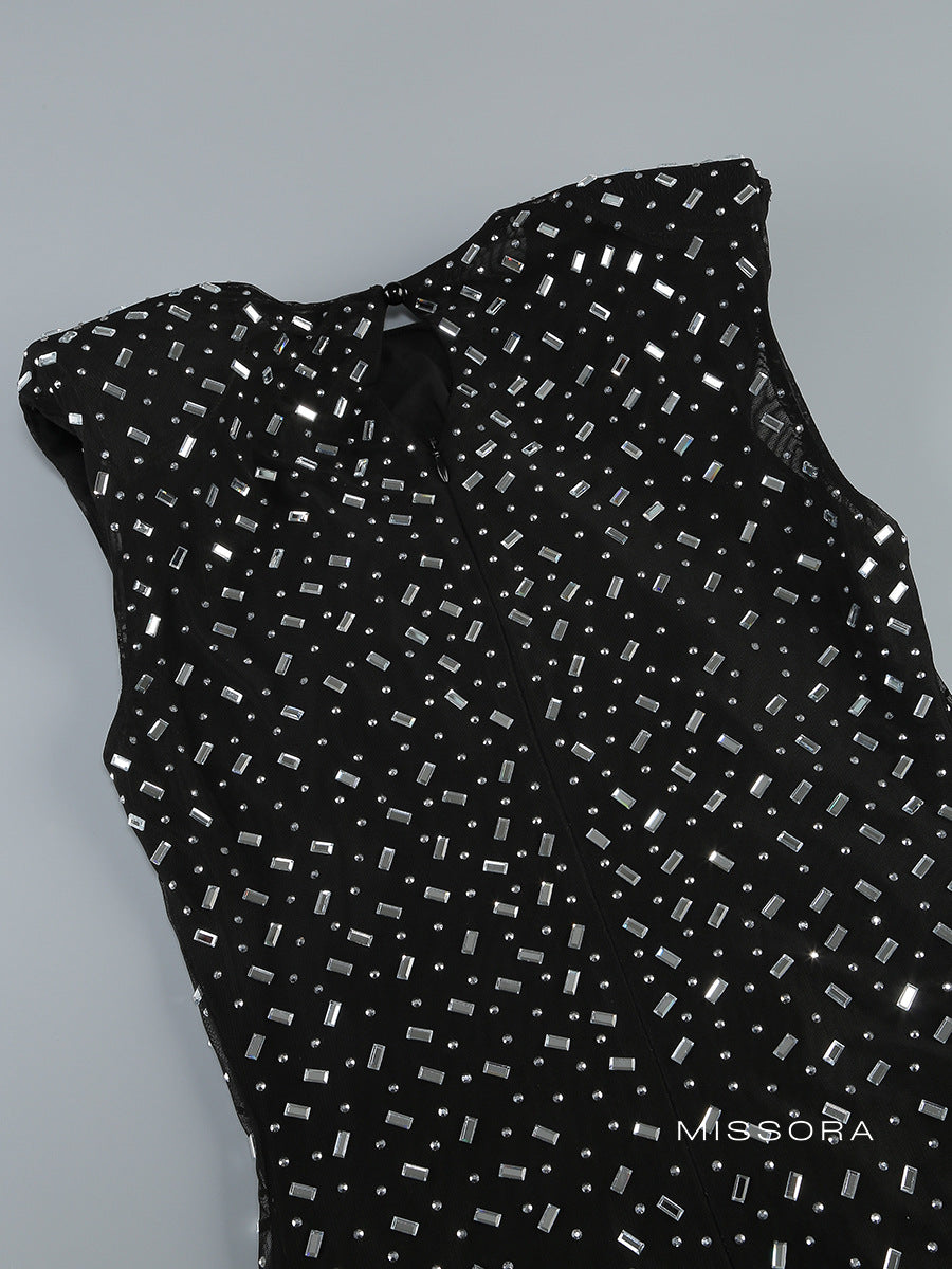 Ceanna Işıltılı File Maksi Elbise [B06PNESN]