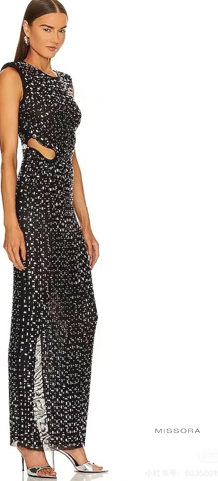 Ceanna Işıltılı File Maksi Elbise [TMH56S36]