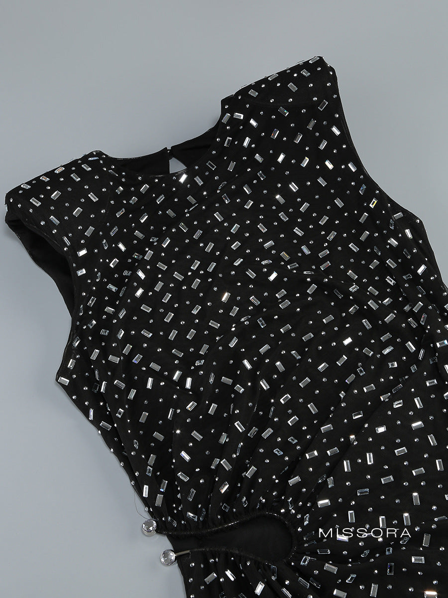 Ceanna Işıltılı File Maksi Elbise [Q4M2U1T3]