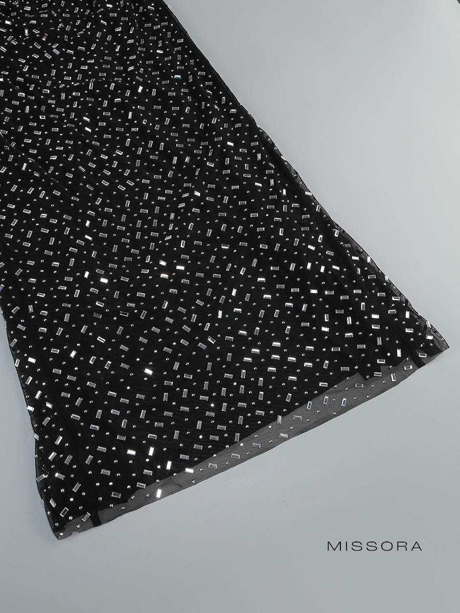 Ceanna Işıltılı File Maksi Elbise [FEDFN6PS]