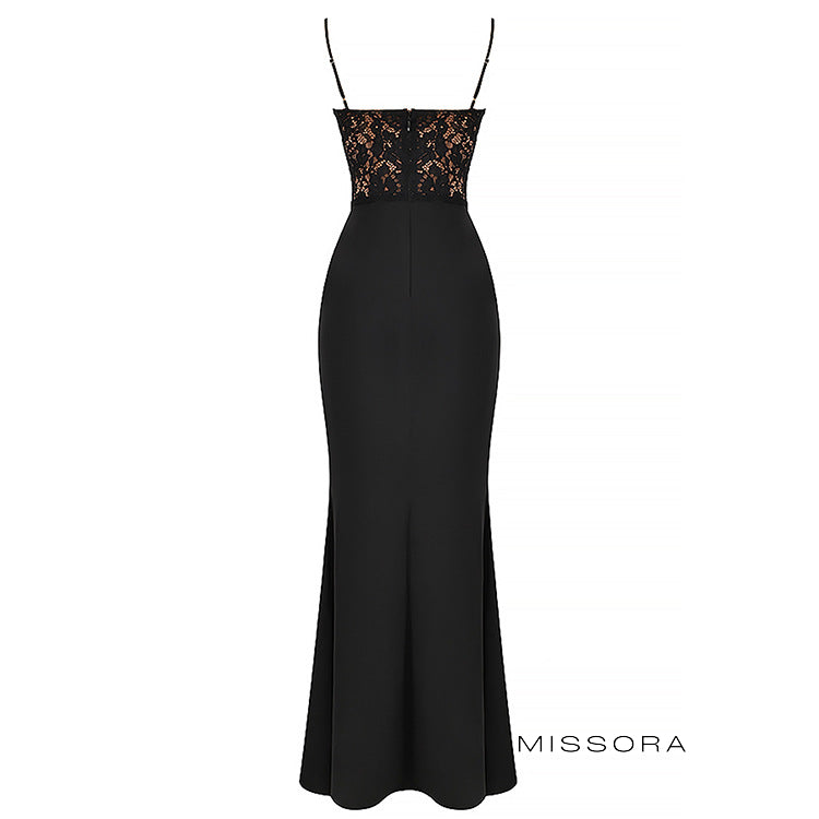 Charlise Askılı Saten Balık Elbise [LEFPDGZB]