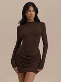 Charly Ruched Long Sleeve Mini Dress [AG5ATSCN]