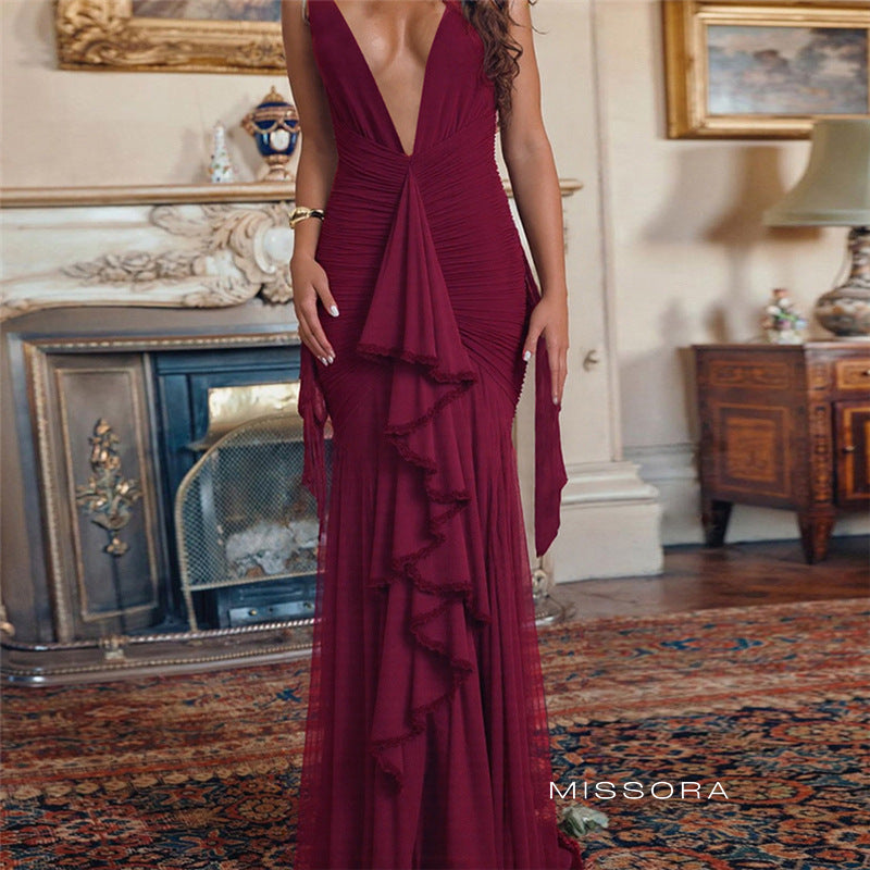 Cleopatra Halter Fileli Maksi Elbise [W8K8GIND]