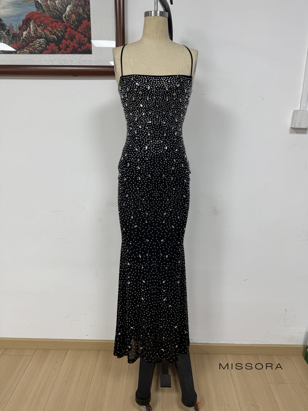 Corie Askılı Rhinestone Elbise [VISLA2GY]