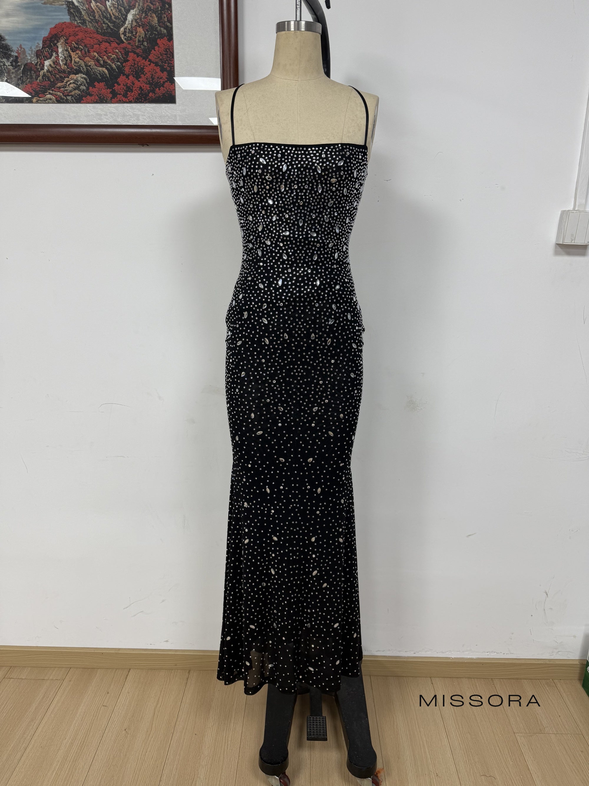 Corie Askılı Rhinestone Elbise [VISLA2GY]