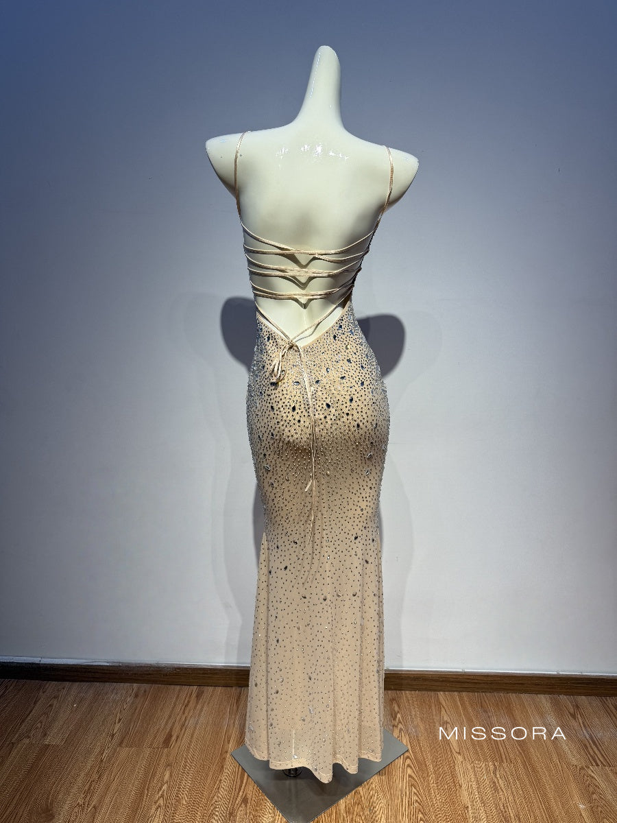 Corie Askılı Rhinestone Elbise [QUH0MECL]