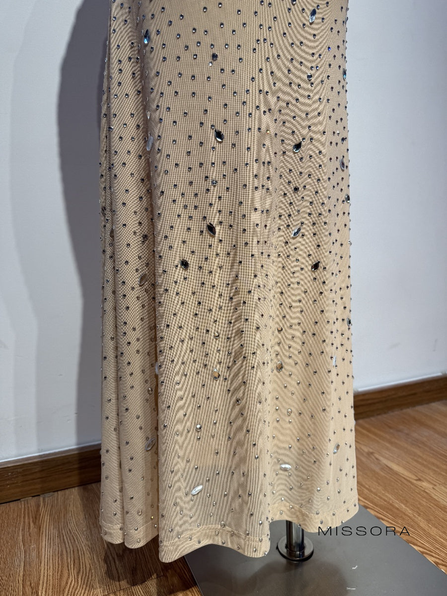 Corie Askılı Rhinestone Elbise [QL0QLTSB]