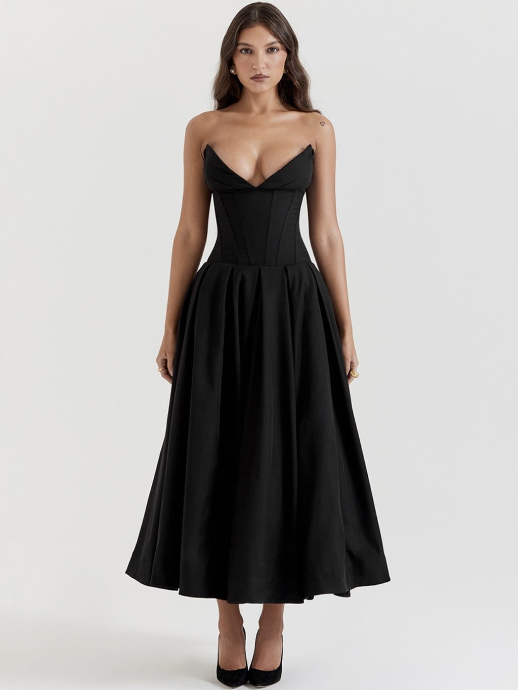 Cosette Askısız Korseli Maksi Elbise [O5EJZP1D]