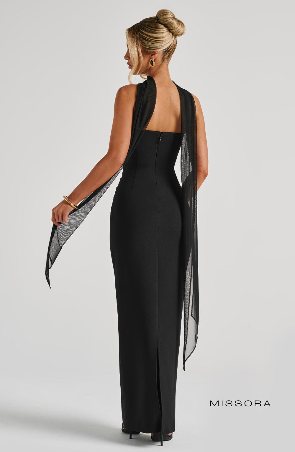 Missora Cruz Strapless Column Maxi Dress - Black