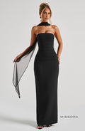 Missora Cruz Strapless Column Maxi Dress - Black