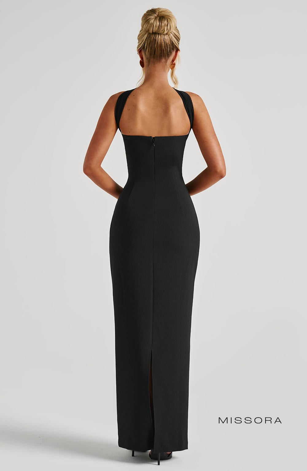 Missora Cruz Strapless Column Maxi Dress - Black