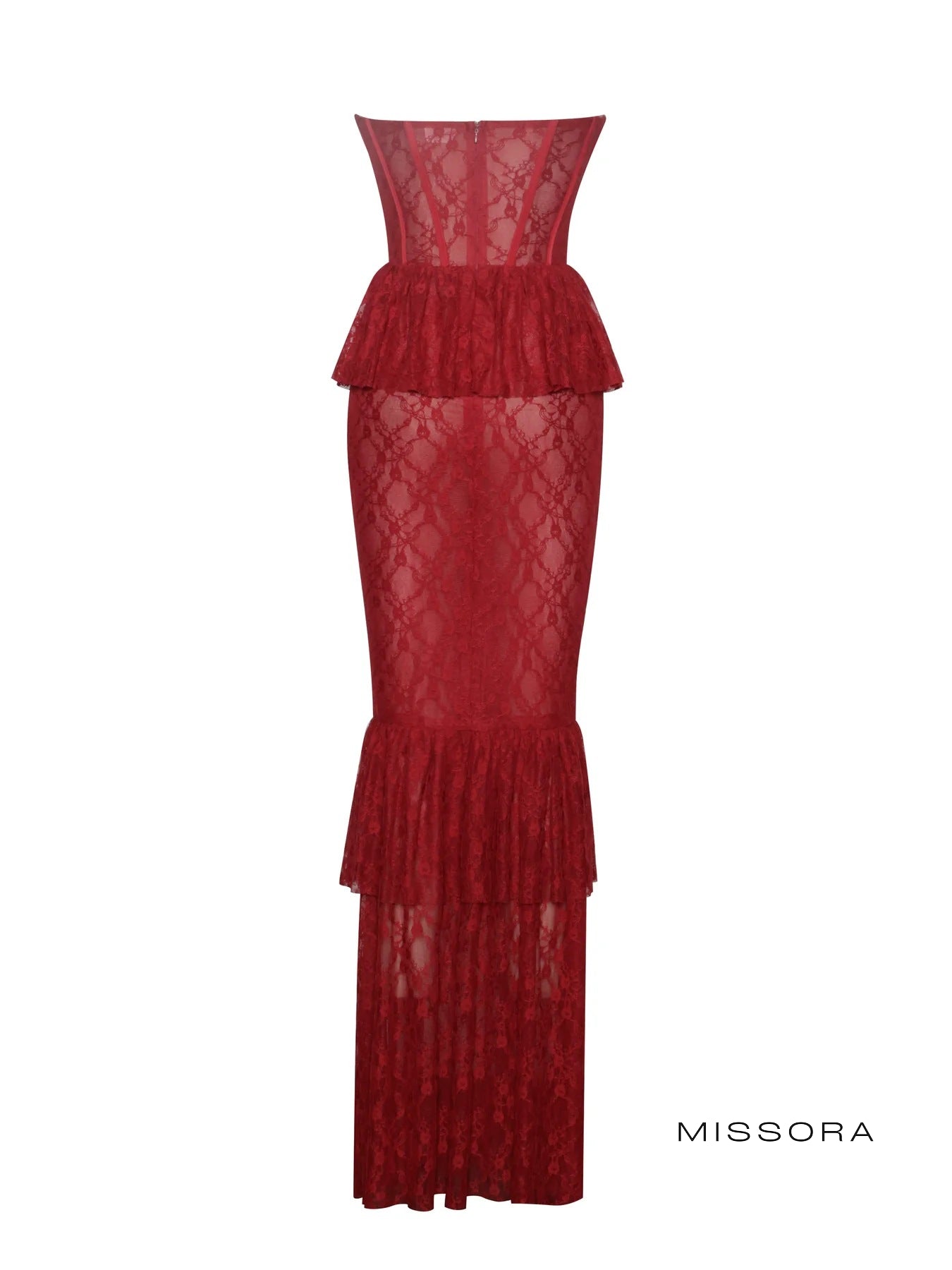 Crystal Straplez Dantel Balık Elbise [S5UDS0RV]